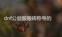 dnf公益服搬砖称号的传奇故事